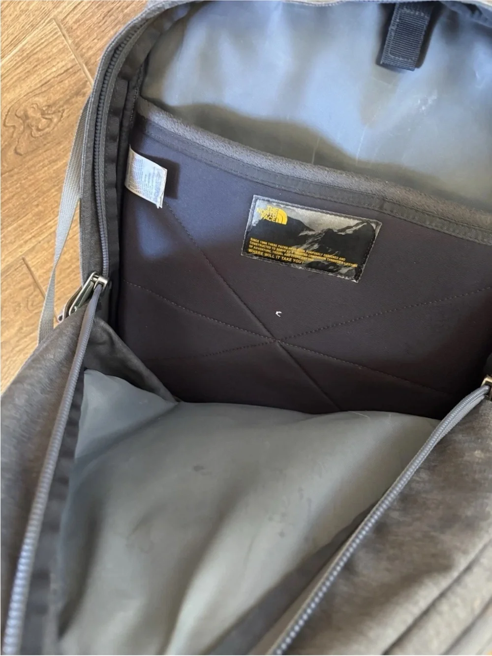The North Face Recon Backpack Gray Green Laptop Travel School Bag